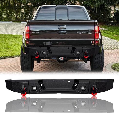 المصد الخلفي من الفولاذ لـ 2010-2014 F150 Raptor SVT مع أضواء وحلقات D (نسيج أسود) in Kuwait