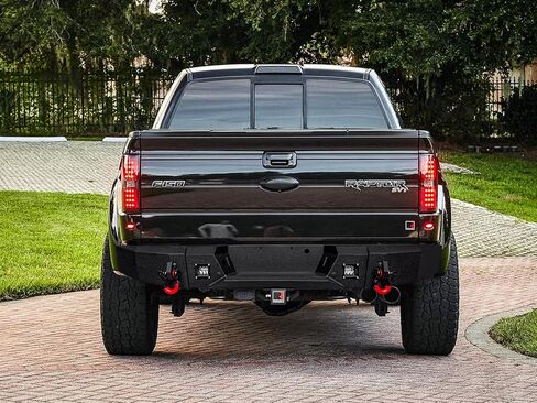 المصد الخلفي من الفولاذ لـ 2010-2014 F150 Raptor SVT مع أضواء وحلقات D (نسيج أسود) in Kuwait