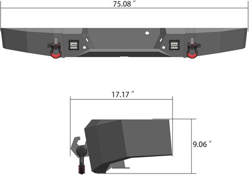 المصد الخلفي من الفولاذ لـ 2010-2014 F150 Raptor SVT مع أضواء وحلقات D (نسيج أسود) in Kuwait