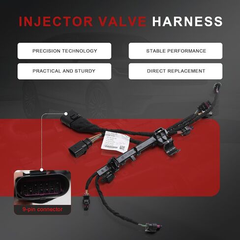 06L971627AB 06L971627T Fuel Injector Valve Wiring Harness Connector Compatible with VW Passat Tiguan Arteon Audi A3 S3 A4 S4 A5 S5 A6 S6 A7 Q3 TT Skoda Seat 1.8T 2.0T in Saudi Arabia