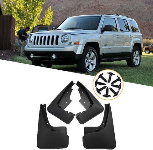 4Pcs Car Mud Flaps for Jeep Patriot 2011 2012 2013 2014 2015 2016 2017 2018 2019 2020 2021 Front Rear Wheels Splash Guard Mudguards Fender Waterproof Anti-Scratch Protection Car Accessories in Saudi Arabia