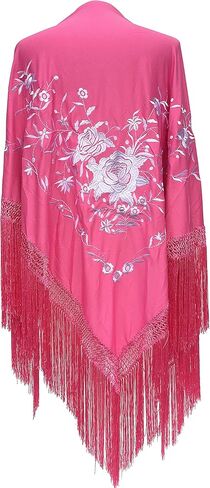 شال لرقصة الفلامنكو. شال مانيلا بيج مع زهور. كبير 75.0 × 35.4 بوصة in Kuwait