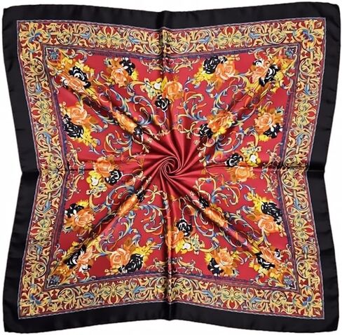 وشاح مربع كبير من الساتان مقاس 81.28 سم خفيف الوزن ورقبة لف الشعر على الموضة in Kuwait