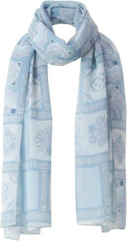 Korean Traditional Pattern Scarf, Lightweight Shawl for Women, Cultural Heritage Design in Saudi Arabia
