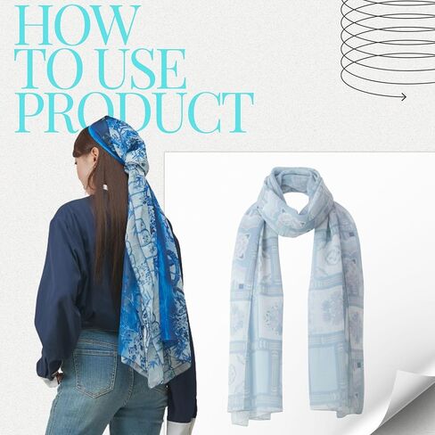 Korean Traditional Pattern Scarf, Lightweight Shawl for Women, Cultural Heritage Design in Saudi Arabia