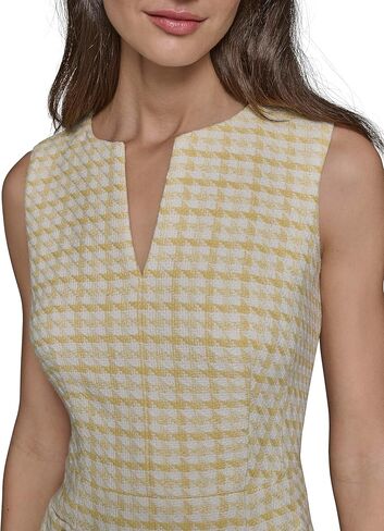 Karl Lagerfeld Women's Tweed Printed High Scoop Neck Aline Dress in Saudi Arabia