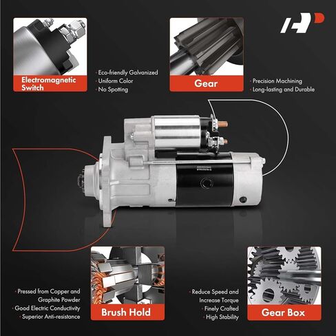 A-Premium Starter Motor Compatible with Ford F/F-250/F-450/F-550 Super Duty, F-350, F-59 Commercial Stripped Chassis, E-350 Econoline Club Wagon, Econoline Super Duty, Excursion, 12V 3.6KW 12-Teeth CW in Saudi Arabia