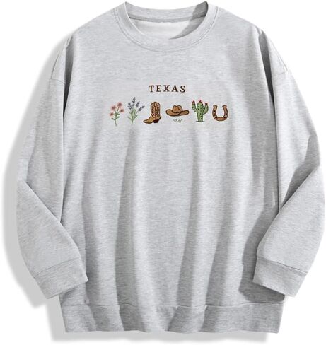 Sweatshirts Graphic for Womens Cactus Desert Print Crew Neck Long Sleeve Tops Fall Winter Hoodies Y2k Trendy Clothes in Saudi Arabia