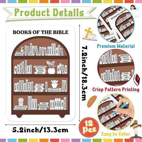 12 حزمة من كتب متتبع الكتاب المقدس، قائمة تلوين قراءة الكتاب المقدس، ملصق لوحة القيادة، ملصق سجل الفصل، علامة مرجعية لصفحة رف الكتب الدينية المسيحية للنساء والرجال، دراسة الكتاب المقدس in Kuwait