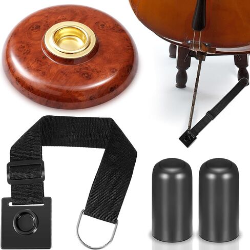 4 Pcs Cello Endpin Anchor Accessories Include Cello Strap Stopper Cello Non Slip Mat Cello Rubber Tip Floor Protectors for Cellist Practice Performance, Cello Bass Instrument Accessories Black in Saudi Arabia