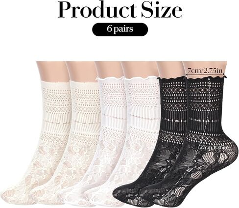 3 أزواج من الجوارب النسائية المكشكشة، جوارب دانتيل كاجوال لطيفة قابلة للتنفس ومزخرفة بالخس، جورب للكاحل على شكل صدفي بناتي in Kuwait