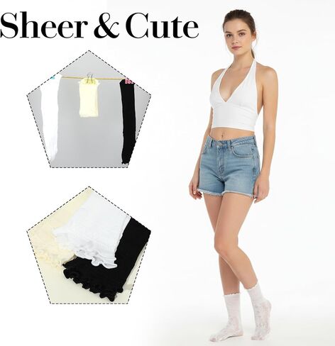 3 أزواج من الجوارب النسائية المكشكشة، جوارب دانتيل كاجوال لطيفة قابلة للتنفس ومزخرفة بالخس، جورب للكاحل على شكل صدفي بناتي in Kuwait