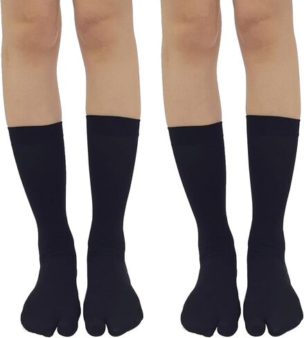 2 Pairs Thin Split Toe Socks Breathable Tabi Flip Flop Knee-High Stockings Japanese Geta Socks in Kuwait
