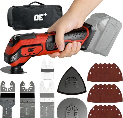 Cordless Oscillating Tool for Dewalt 20V Battery, 6 Variable Speed&3° Oscillation Angle Multi-Tool, 23PCS Tool Kit with Quick-Lock accessory change for Scraping, Sanding, Cutting Wood(Tool Only)yellow in Saudi Arabia