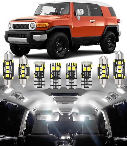 استبدال ضوء LED داخلي للسيارة BMT xms لسيارة Toyota FJ Cruiser 2006-2015، حزمة لمبات إضاءة داخلية فائقة السطوع 6000K، 8 قطع in Saudi Arabia