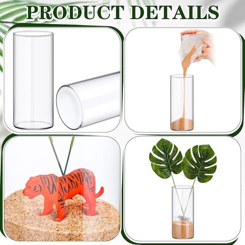 31 Pcs Jungle Animal Party Decorations Set Includes 6 Glass Flower Vases 12 Safari Animals 12 Tropical Palm Leaves and Sands Table Centerpieces for Home Wedding Hawaiian Jungle Party Decor in Saudi Arabia