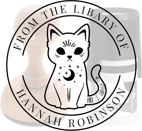 from The Library of, Ex Libris Book Stamp, Custom Library Stamp, Personalized Teacher Gift Monogram Self-Inking or Wood Handle Rubber Stamp (Crystal) Black, Blue, Green, Red, Purple in Kuwait