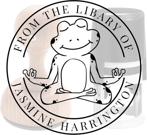 from The Library of, Ex Libris Book Stamp, Custom Library Stamp, Personalized Teacher Gift Monogram Self-Inking or Wood Handle Rubber Stamp (Crystal) Black, Blue, Green, Red, Purple in Kuwait