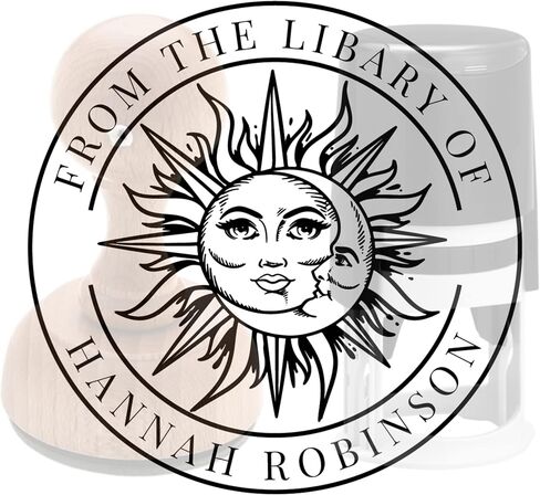 from The Library of, Ex Libris Book Stamp, Custom Library Stamp, Personalized Teacher Gift Monogram Self-Inking or Wood Handle Rubber Stamp (Crystal) Black, Blue, Green, Red, Purple in Kuwait