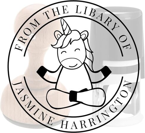 from The Library of, Ex Libris Book Stamp, Custom Library Stamp, Personalized Teacher Gift Monogram Self-Inking or Wood Handle Rubber Stamp (Crystal) Black, Blue, Green, Red, Purple in Kuwait