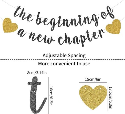 بداية فصل جديد، مجموعة إكليل معلقة من الذهب الأسود اللامع مع بالونات خلفية الرايات لتوديع التخرج بعيدًا، زينة حفلات التقاعد السعيدة، لوازم احتفالات البالغين in Kuwait