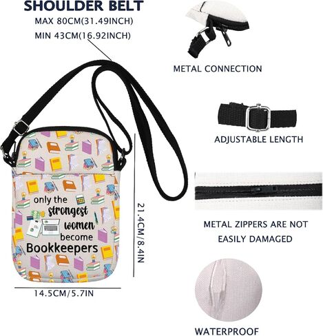 VAMSII Bookkeeper Crossbody Bag Bookkeeper Appreciation Gifts Accounting Student Gifts in Saudi Arabia