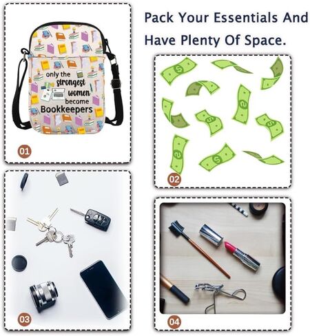 VAMSII Bookkeeper Crossbody Bag Bookkeeper Appreciation Gifts Accounting Student Gifts in Saudi Arabia