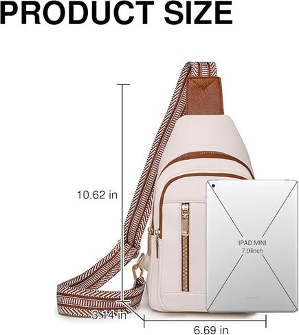 Compact Leather Crossbody Sling Bag, Chest Purse for Women with Adjustable Strap in Saudi Arabia