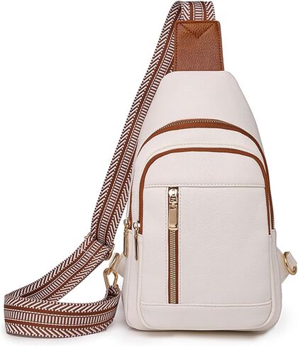 Compact Leather Crossbody Sling Bag, Chest Purse for Women with Adjustable Strap in Saudi Arabia