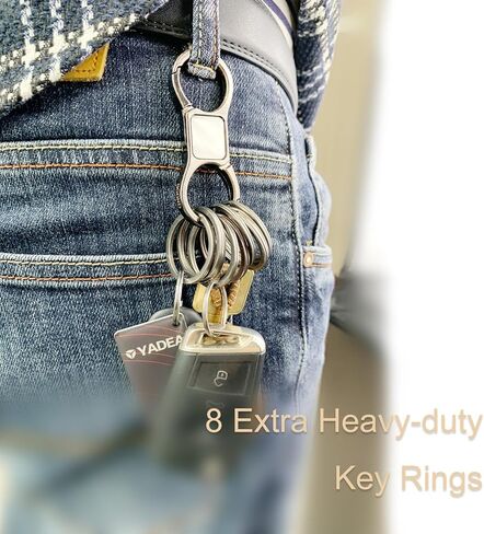 منظم المفاتيح، سلسلة مفاتيح مع 8 حلقات مفاتيح، حامل مفاتيح، حلقات سلاسل مفاتيح، سلسلة مفاتيح سريعة الفك، منظم سلاسل مفاتيح السيارة عالي التحمل in Kuwait