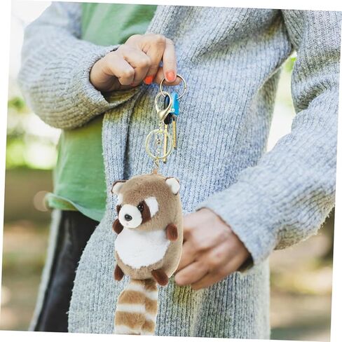 2PCS Raccoon Keychains, Cute Soft Racoon Key Chains, Funny Raccoon Keyrings, Small Hanging Animal Pendant Charms for Handbags, Backpack, Car Key in Kuwait
