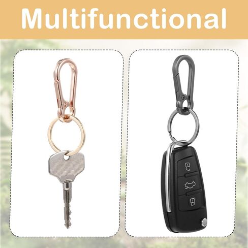 3 Pcs Keychain Clips, Key Ring Clip Metal Key Chain Hooks, Key Organizer for Home Car Keys Key Finder Women Men (Gold, Rose Gold, Black) in Saudi Arabia