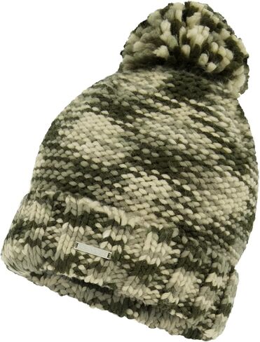Spyder Women's Chunky Knit Pom Pom Beanie with Ribbed Cuff in Saudi Arabia