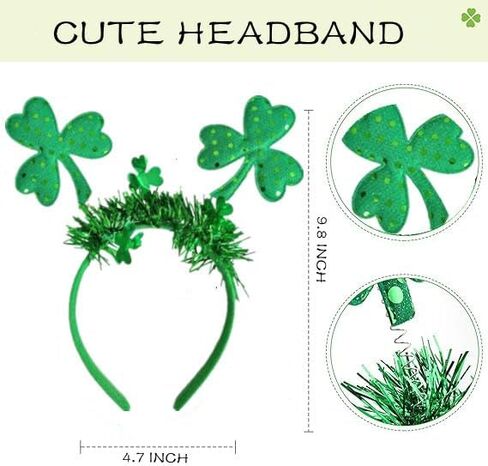 مجموعة إكسسوارات زي عيد القديس باتريك مكونة من 5 قطع مع تي شيرت أخضر للنساء، وعصابة رأس البرسيم، وقلادة، وأساور، وجوارب (أخضر، XXL) in Kuwait