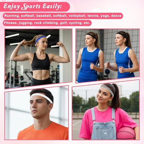 10 قطع من عصابات الرأس الرياضية النحيفة للنساء، عصابة رأس رياضية رفيعة غير قابلة للانزلاق، عصابات رأس مرنة للتمرين للجري واليوجا وركوب الدراجات والرياضة وصالة الألعاب الرياضية، 10 ألوان in Kuwait