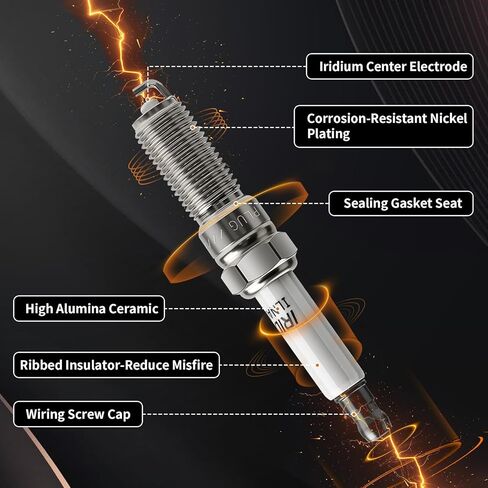 4 Pack Iridium Platinum Spark Plugs 91970 ILNAR8B7G Fit for Chevy Cruze Malibu Equinox Buick Cascada Encore GMC Terrain 2016 2017 2018 2019 2020 1.4 1.5 1.6 L4 in Saudi Arabia