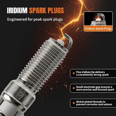 4 Pack Iridium Platinum Spark Plugs 91970 ILNAR8B7G Fit for Chevy Cruze Malibu Equinox Buick Cascada Encore GMC Terrain 2016 2017 2018 2019 2020 1.4 1.5 1.6 L4 in Saudi Arabia