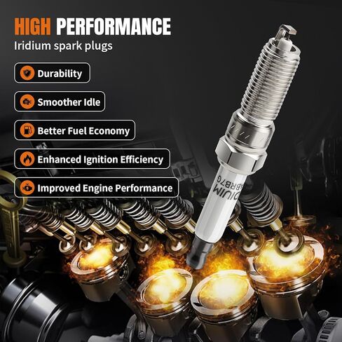4 Pack Iridium Platinum Spark Plugs 91970 ILNAR8B7G Fit for Chevy Cruze Malibu Equinox Buick Cascada Encore GMC Terrain 2016 2017 2018 2019 2020 1.4 1.5 1.6 L4 in Saudi Arabia