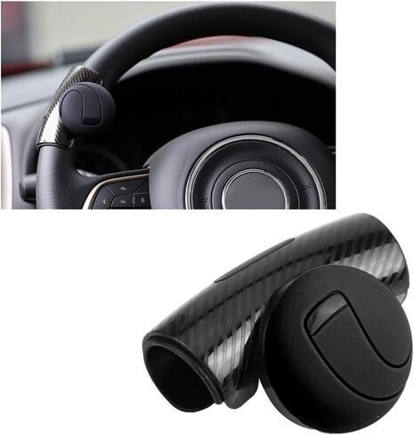 Haofy Steering Wheel Assist Knob Ergonomic Metal Alloy Spinner with Protective Rubber Pad, Bearing Mounted for Easy Parking Universal Fit for Cars Trucks RVs Driving Aid for Arthritis (Black) in Saudi Arabia