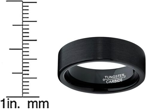Tungsten Carbide Men's Black Unisex Wedding Band Ring 7MM Sizes 5 to 15 in Kuwait