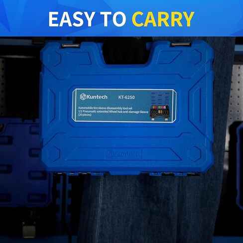 20Psc 1/2" Drive Lug Nut Socket Set Color Coded by Size, Thin Wall Non-Marring 6-Point Impact Lug Extractor Kit, Rugged Construction, Flip Turbo Socket Set with a Storage Cage in Kuwait