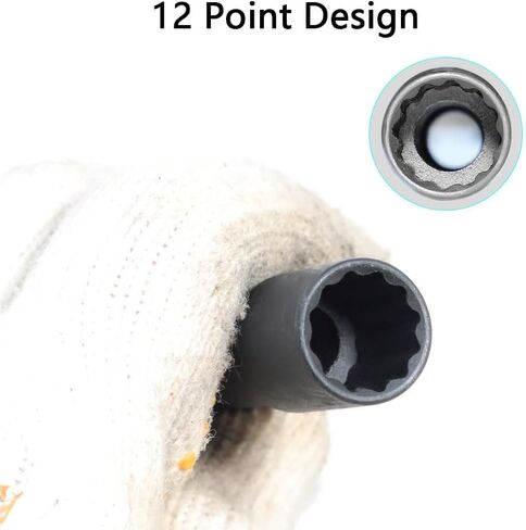 DPTOOL 5pcs 3/8'' Drive 12 Point Metric Extra Deep Impact Socket Set - 8mm, 10mm, 12mm, 13mm, 14mm - Compatible with Mercedes Benz BMW in Saudi Arabia