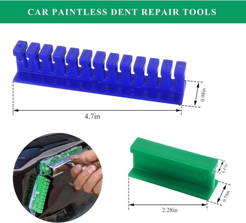 Paintless Dent Repair Tools, Car Dent Removal Kit Auto Body Dent Puller Glue Tabs, Green Blue Long Dent Remover Tool Pulling Tab, Automobile Pulling Bridge Body Repair Tool Kit in Kuwait
