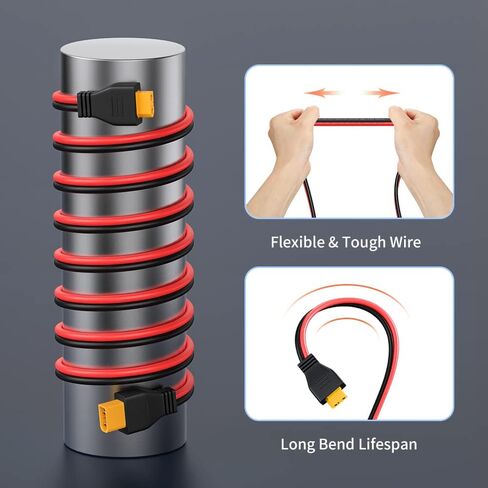 ELECTOP XT60 Extension Cable 10Ft, 10AWG XT60 Cable Wire XT60 Male to Female Adapter Connector Converter Plug for RC Battery Lipo Battery Pack Solar Generator Portable Power Station and Solar Panel in Saudi Arabia