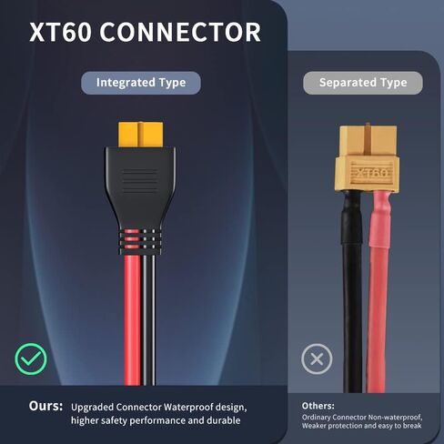ELECTOP XT60 Extension Cable 10Ft, 10AWG XT60 Cable Wire XT60 Male to Female Adapter Connector Converter Plug for RC Battery Lipo Battery Pack Solar Generator Portable Power Station and Solar Panel in Saudi Arabia