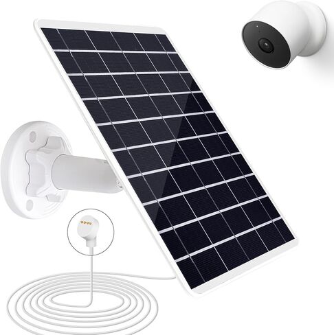 8W Solar Panel Compatible with Google Nest Camera Outdoor & Indoor (Battery Version-2nd Generation), Solar Power Charger for Google Nest Cam with Indicator Light,13ft Cable IP66 Weatherproof Panel in Saudi Arabia