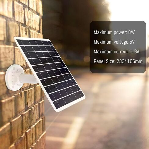 8W Solar Panel Compatible with Google Nest Camera Outdoor & Indoor (Battery Version-2nd Generation), Solar Power Charger for Google Nest Cam with Indicator Light,13ft Cable IP66 Weatherproof Panel in Saudi Arabia