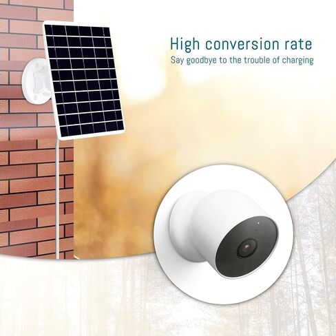 8W Solar Panel Compatible with Google Nest Camera Outdoor & Indoor (Battery Version-2nd Generation), Solar Power Charger for Google Nest Cam with Indicator Light,13ft Cable IP66 Weatherproof Panel in Saudi Arabia