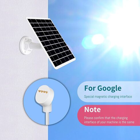 8W Solar Panel Compatible with Google Nest Camera Outdoor & Indoor (Battery Version-2nd Generation), Solar Power Charger for Google Nest Cam with Indicator Light,13ft Cable IP66 Weatherproof Panel in Saudi Arabia