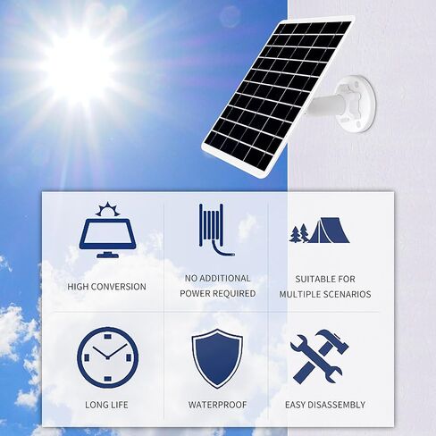 8W Solar Panel Compatible with Google Nest Camera Outdoor & Indoor (Battery Version-2nd Generation), Solar Power Charger for Google Nest Cam with Indicator Light,13ft Cable IP66 Weatherproof Panel in Saudi Arabia